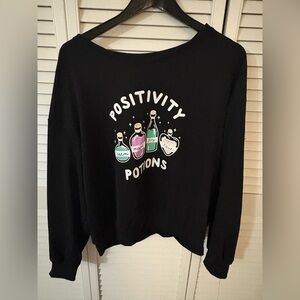 SHEIN Black Positivity Potions Sweatshirt